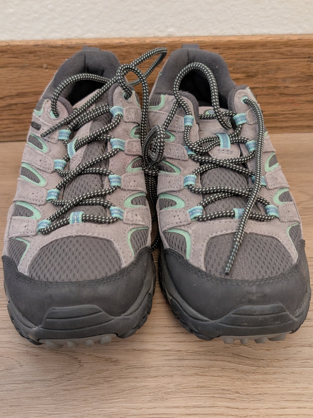 Women Merrell Black and Gray Women's Trail Shoes with Orange Logo
